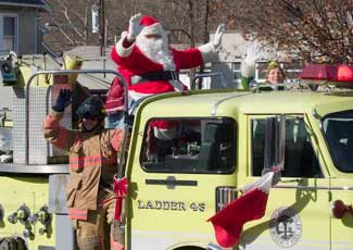 Santa in Cristmas parade